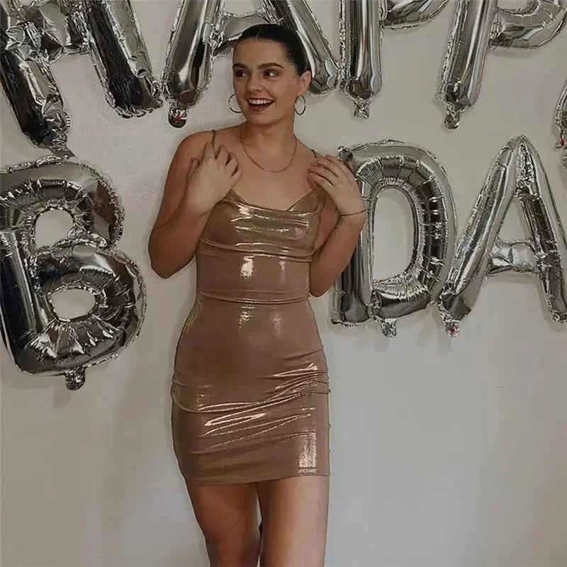 2023 Spring and Summer New Fashion Women's Dress Clothing Sexy Sling Off-shoulder Slim-fit Sheath Dress