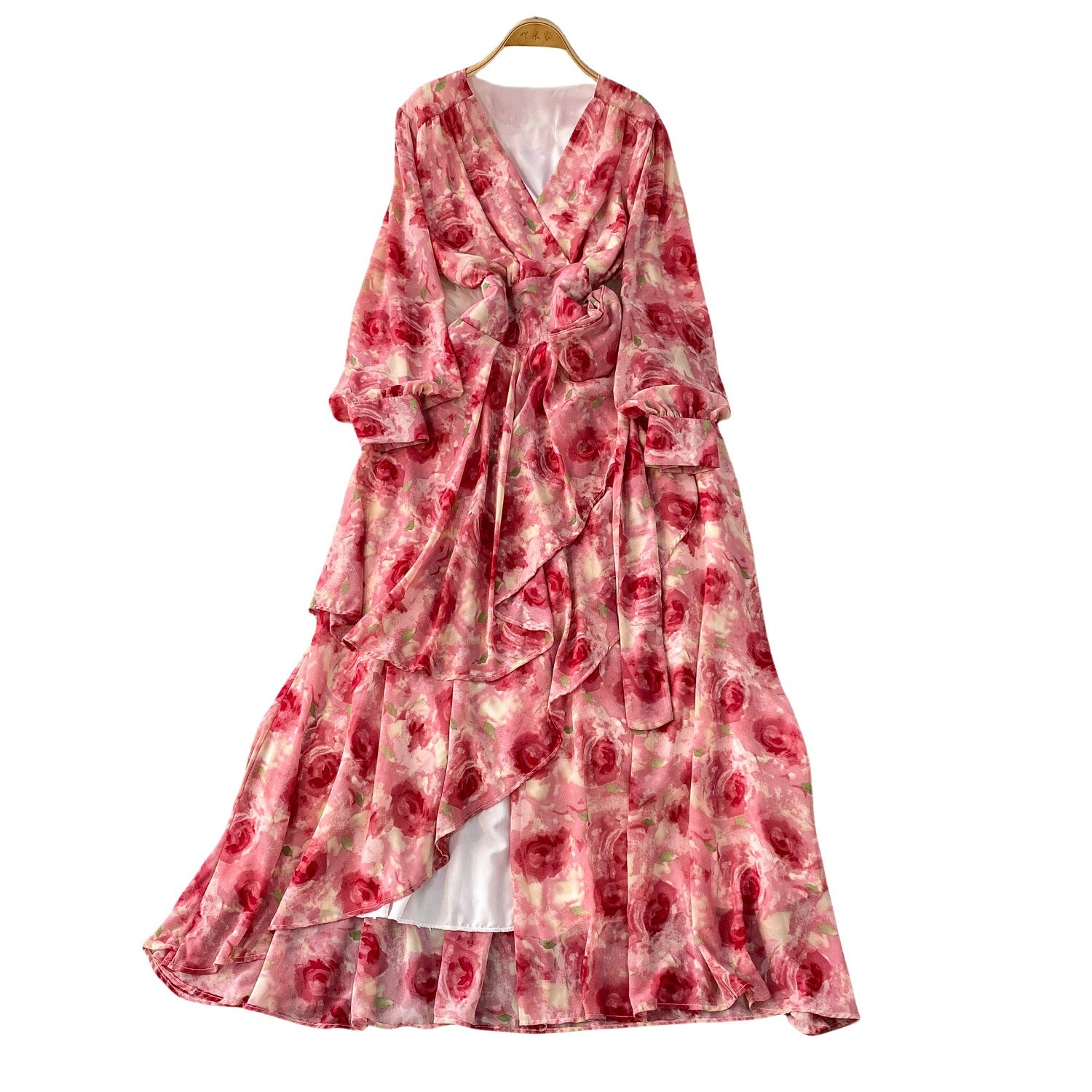 Elegant. Trendy. Fashionable and Stylish Printed Long-sleeved Long Dress for Women's