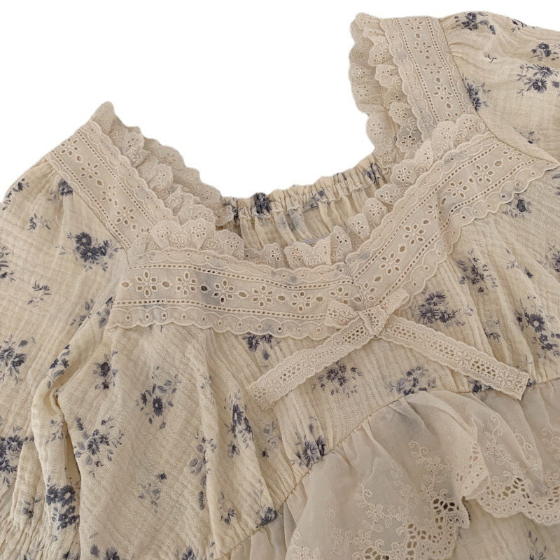 2026 New Spring Autumn Summer Nightdress Women Lace Trim Trade Homewear Loose Dress Long Nightgown